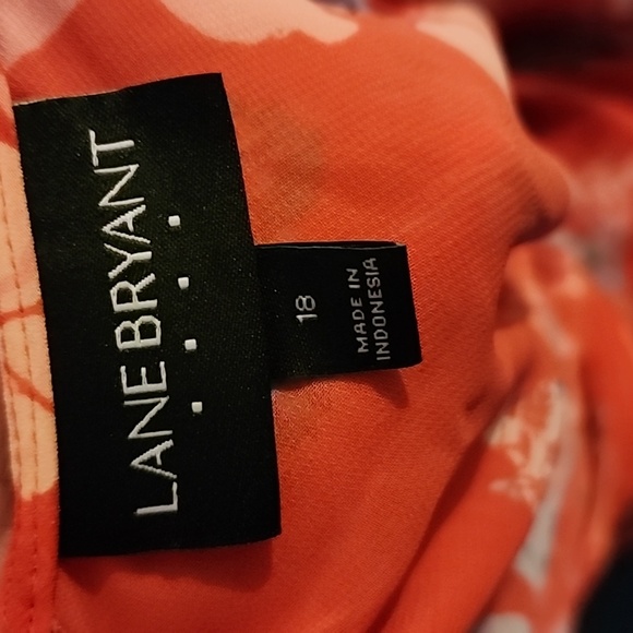 Lane Bryant Red Floral Sleeveless Blouse 18 - Picture 4 of 5